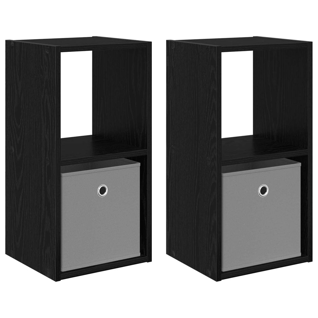 Nachttisch 2 pcs Schwarz Eichen-Optik 30,5 x 27 x 59,5 cm