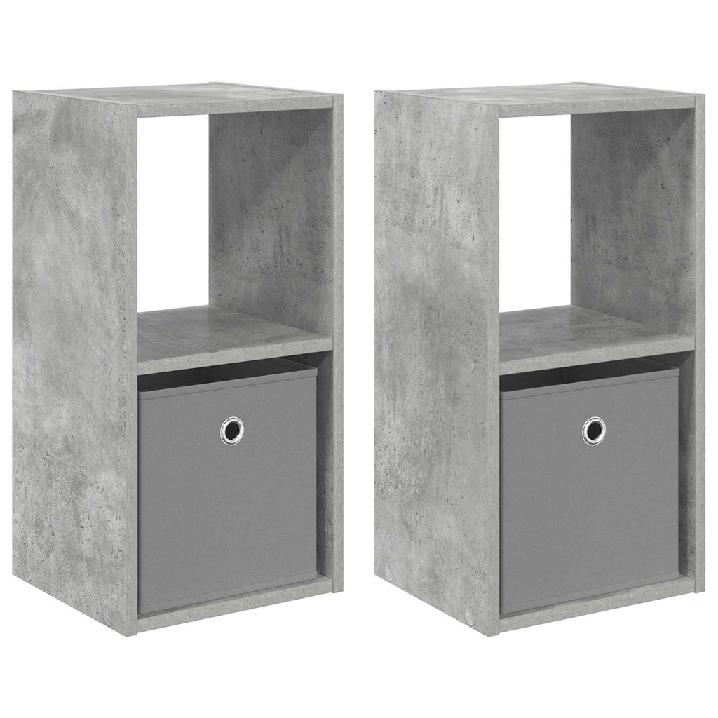 Nachttisch 2 pcs Beton Grau 30,5 x 27 x 59,5 cm Holzwerkstoff