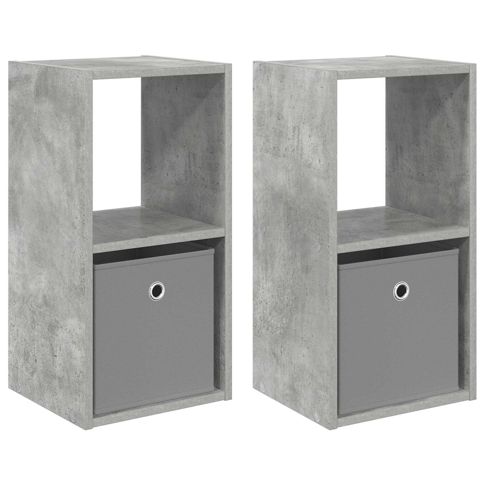Nachttisch 2 pcs Beton Grau 30,5 x 27 x 59,5 cm Holzwerkstoff