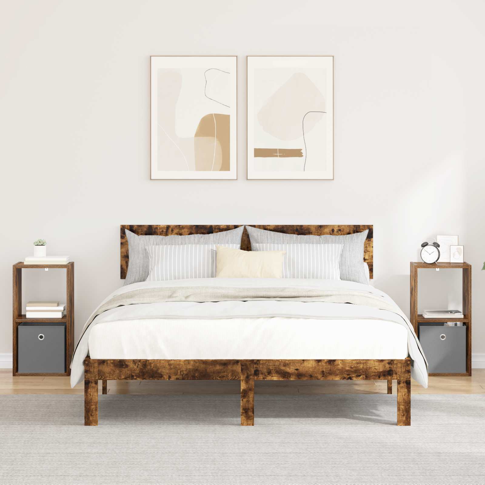 Nachttisch 2 pcs Geräucherte Eiche 30,5 x 27 x 59,5 cm