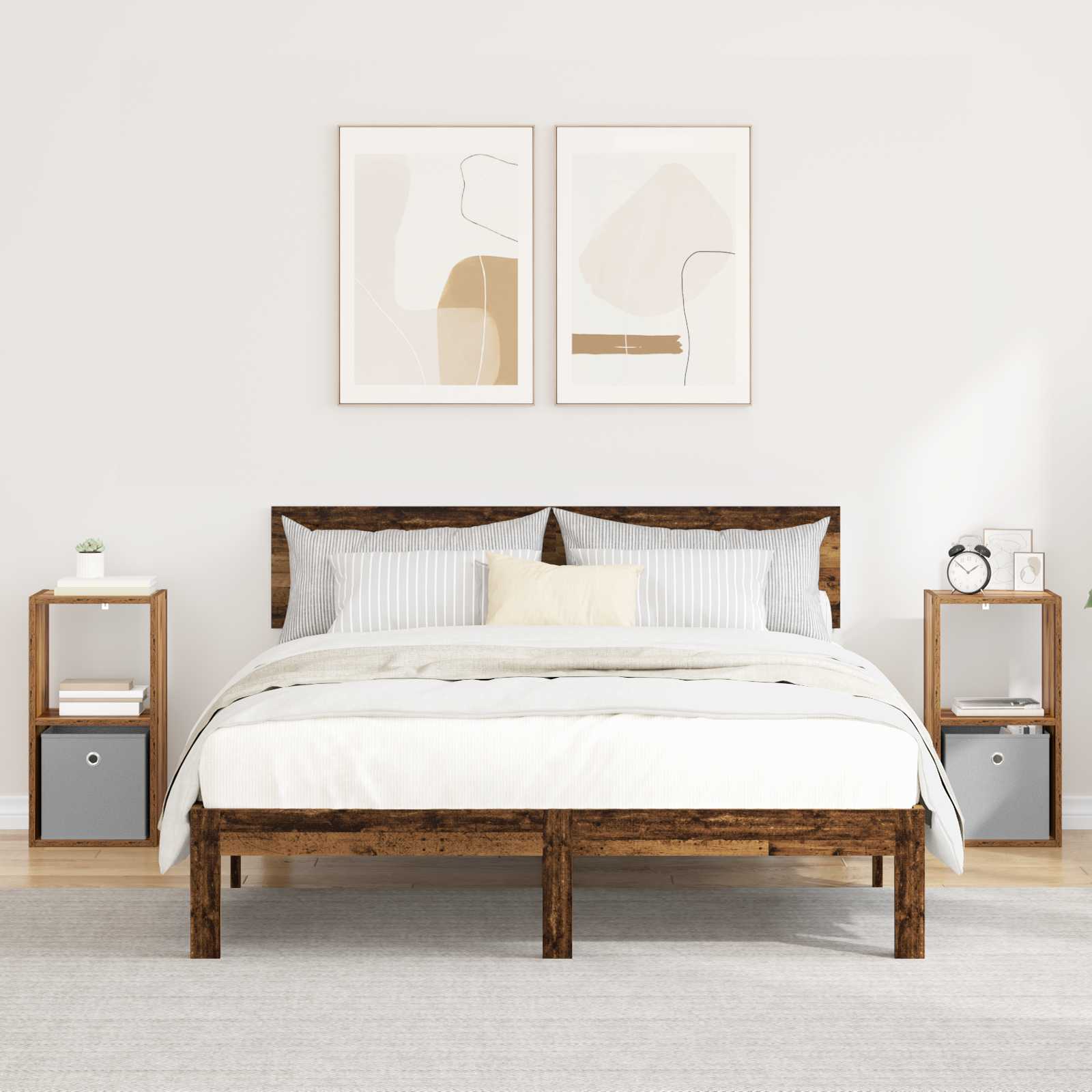 Nachttisch 2 pcs Altholz 30,5 x 27 x 59,5 cm Holzwerkstoff