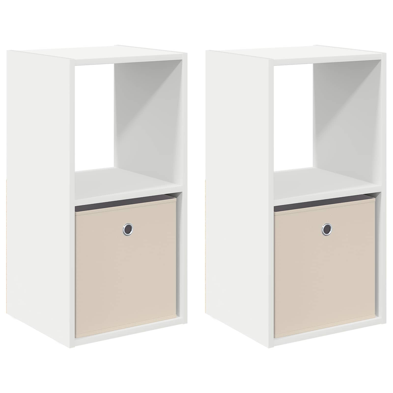 Nachttisch 2 pcs Weiß 35 x 32 x 68,5 cm Holzwerkstoff