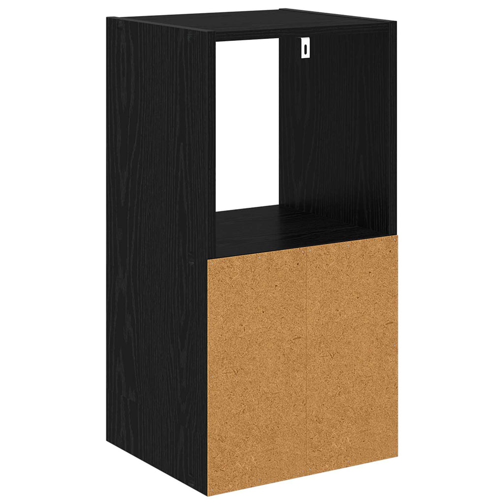 Nachttisch Schwarz Eichen-Optik 35 x 32 x 68,5 cm Holzwerkstoff