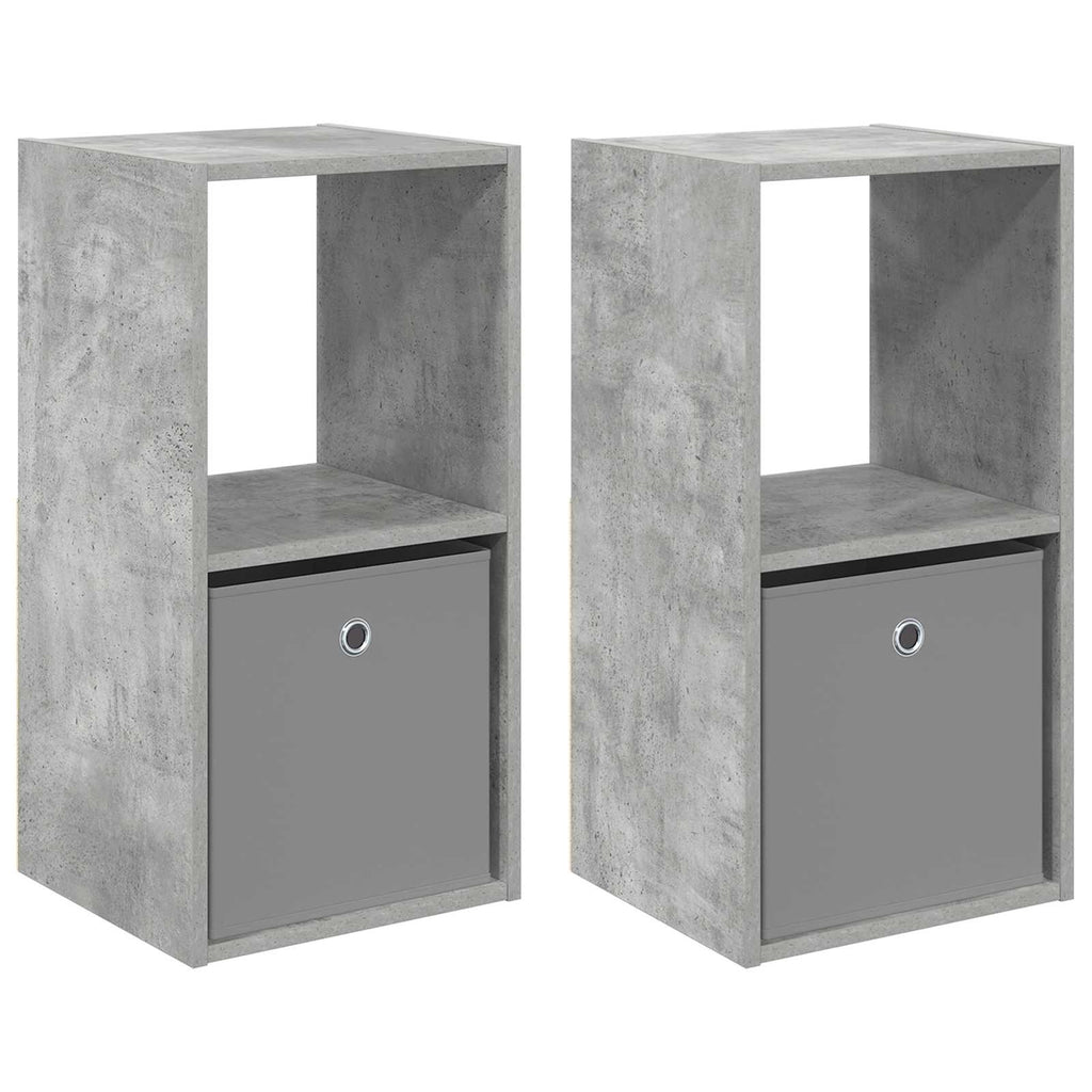 Nachttisch 2 pcs Beton Grau 35 x 32 x 68,5 cm Holzwerkstoff