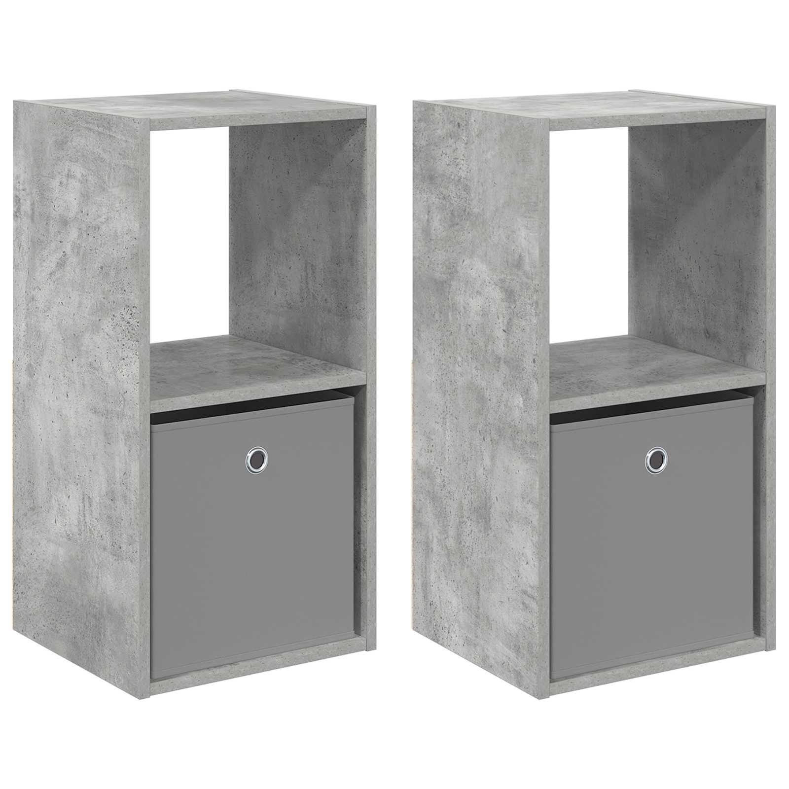 Nachttisch 2 pcs Beton Grau 35 x 32 x 68,5 cm Holzwerkstoff