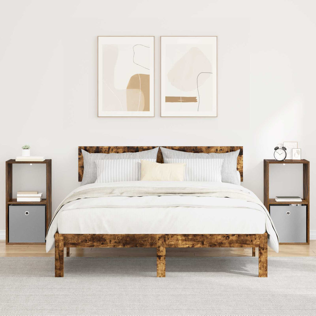 Nachttisch 2 pcs Geräucherte Eiche 35 x 32 x 68,5 cm