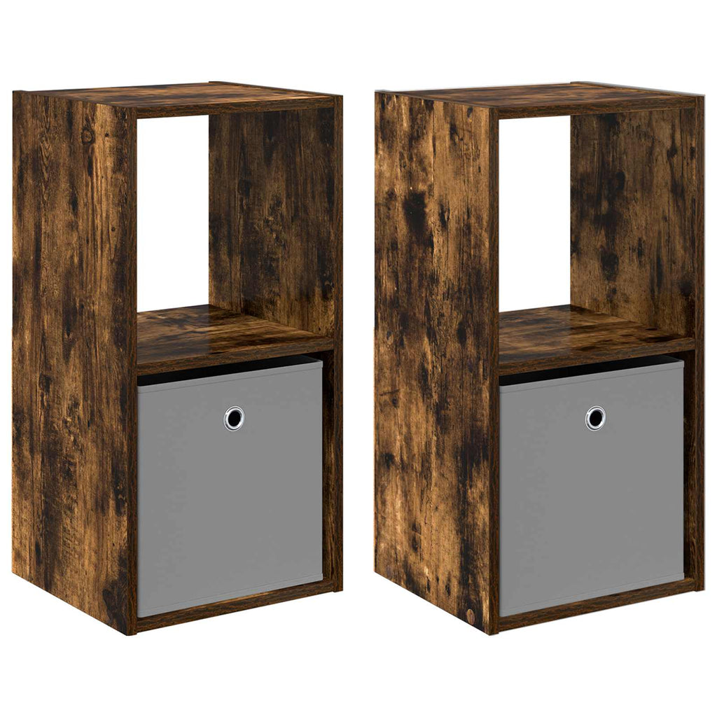 Nachttisch 2 pcs Geräucherte Eiche 35 x 32 x 68,5 cm
