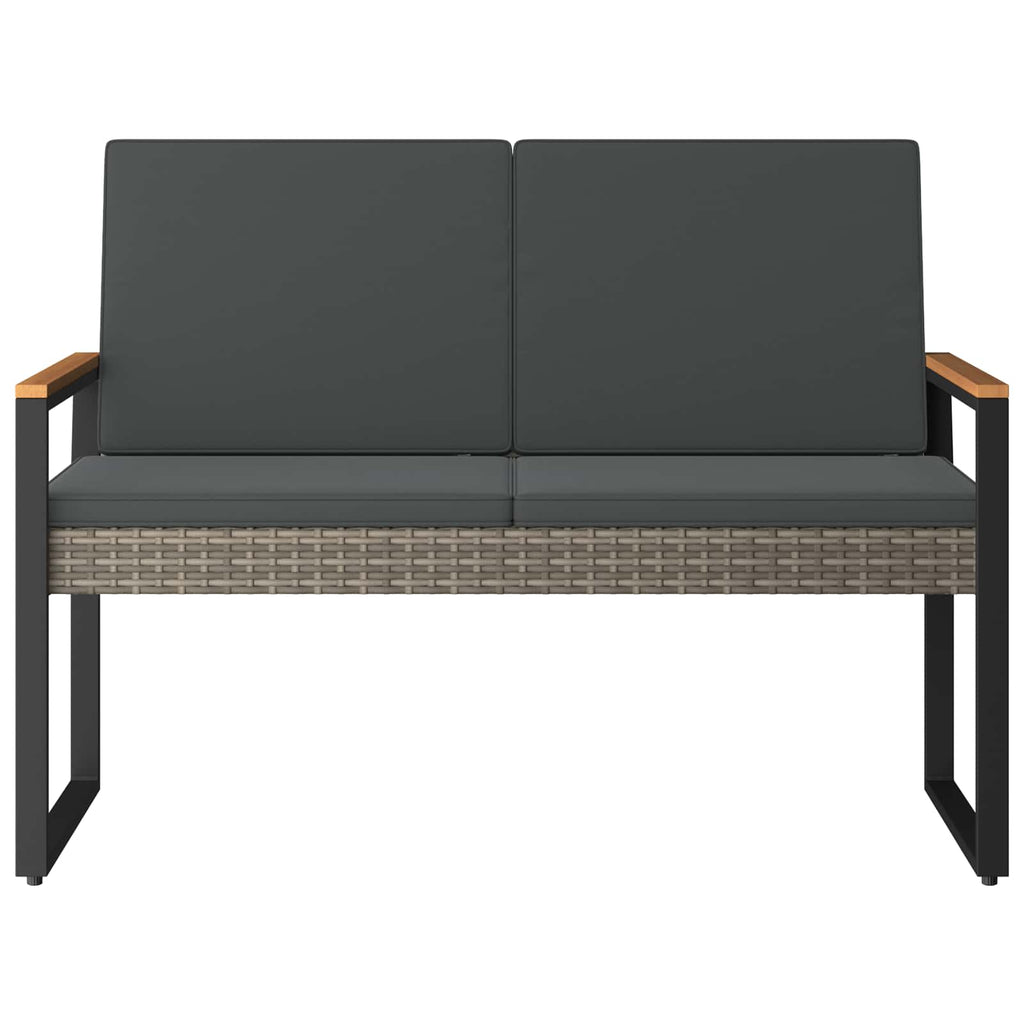 Bank Outdoor Grau und Dunkelgrau 107 x 61 x 80 cm Poly-Rattan