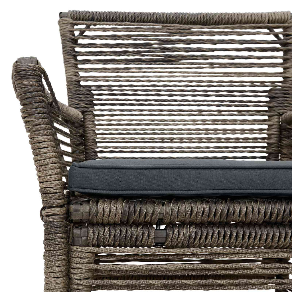 Gartenstuhl mit Kissen 2 pcs Grau und Dunkelgrau Poly-Rattan
