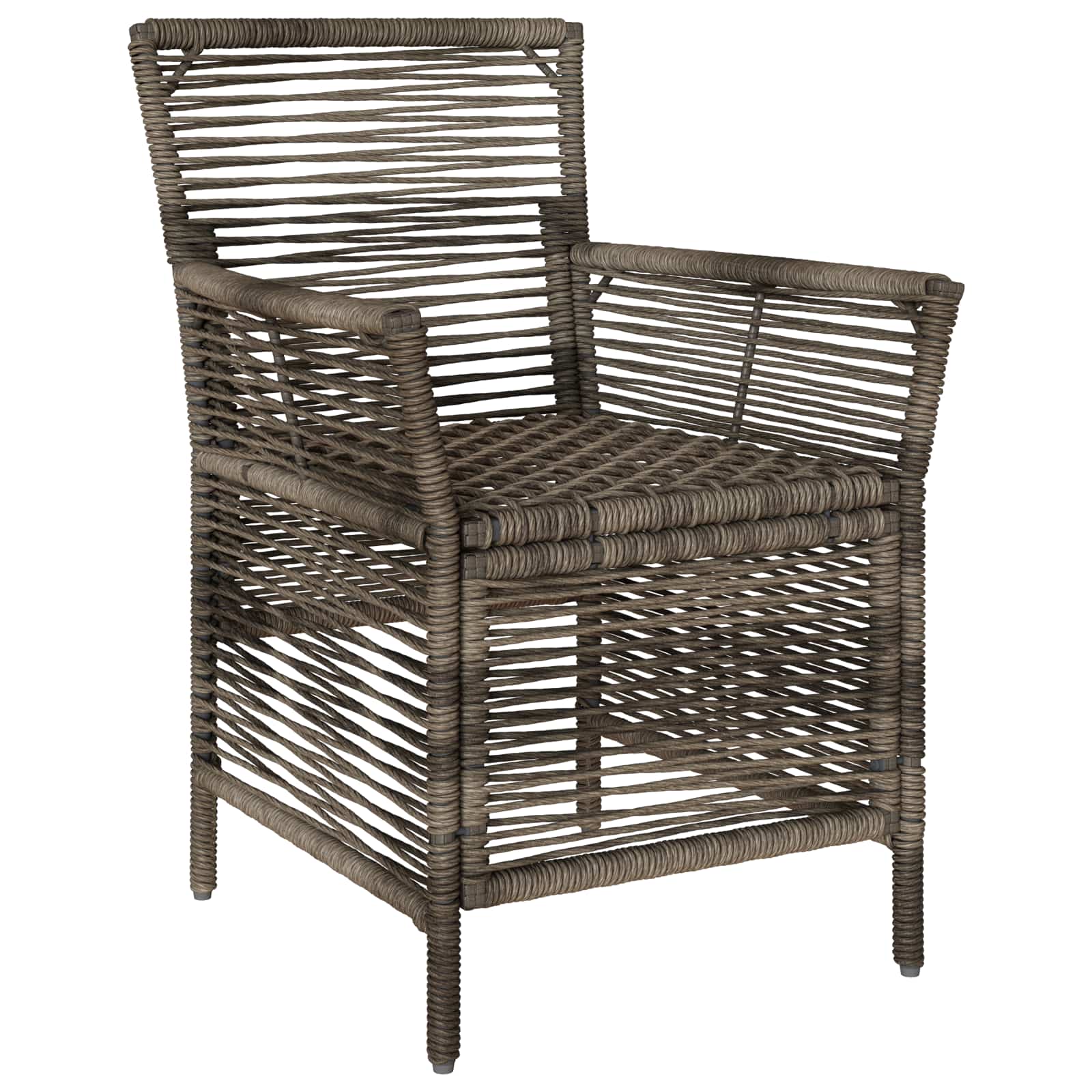 Gartenstuhl mit Kissen 2 pcs Grau und Dunkelgrau Poly-Rattan