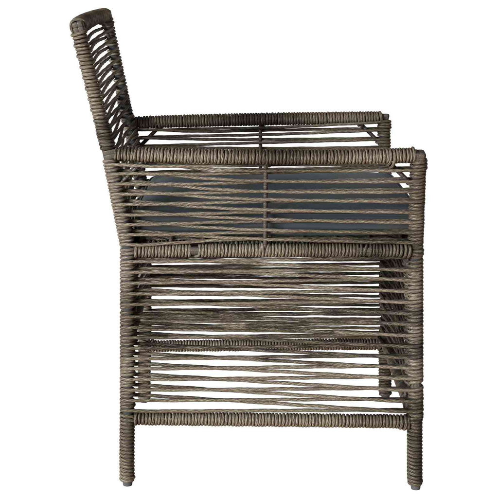 Gartenstuhl mit Kissen 2 pcs Grau und Dunkelgrau Poly-Rattan