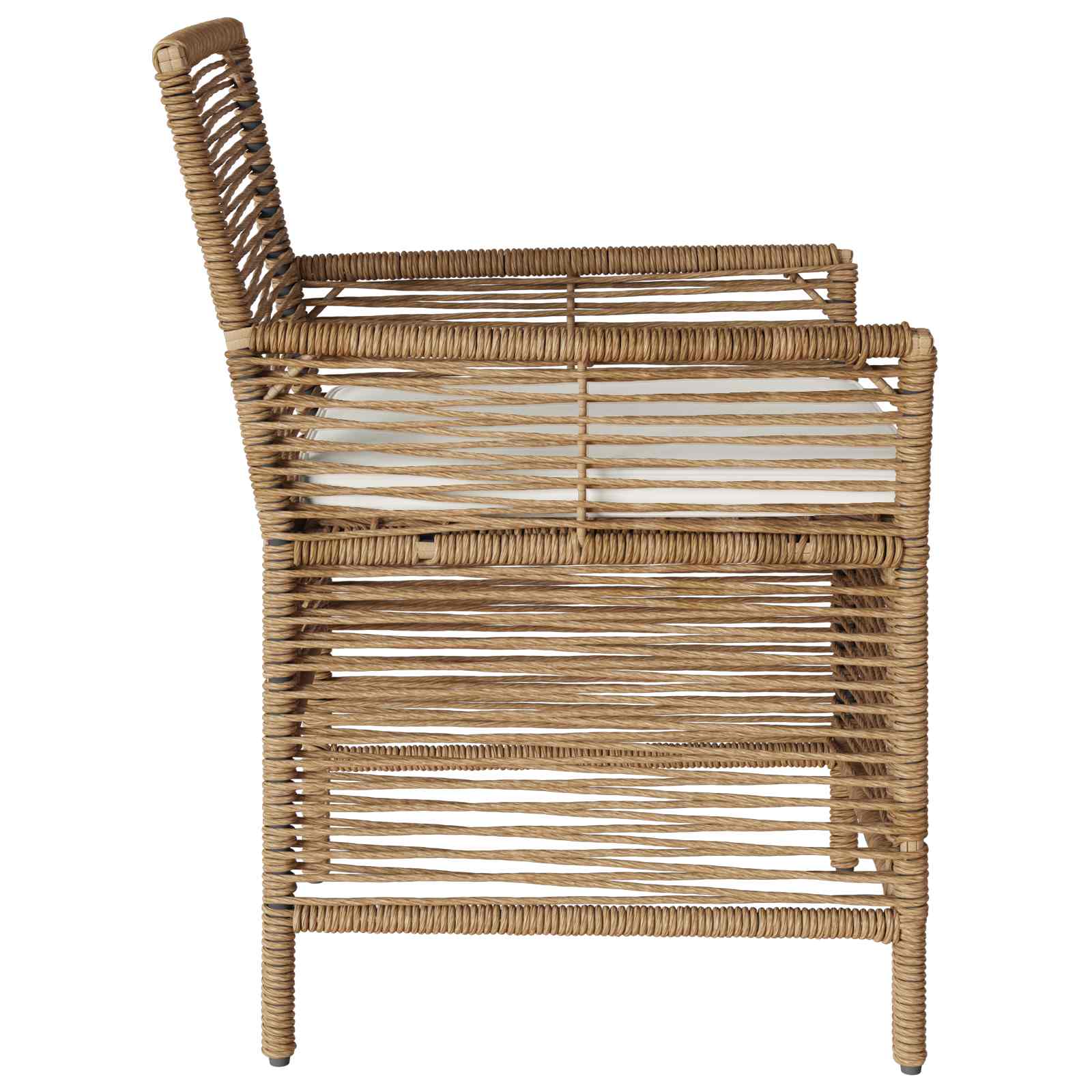 Gartenstuhl mit Kissen 4 pcs Beige und Creme Poly-Rattan