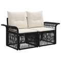 Garten-Sofa 2-Sitzanzahl Schwarz Poly-Rattan