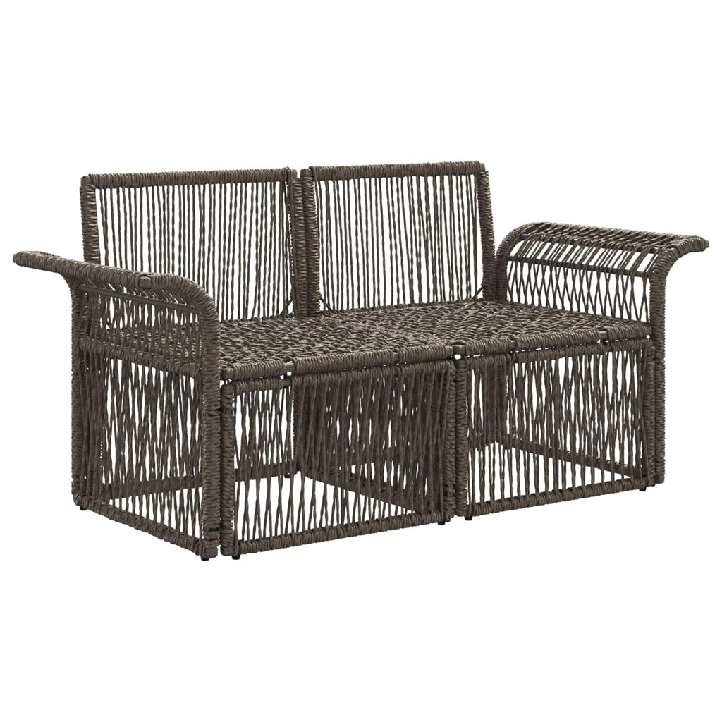 Garten-Sofa 2-Sitzanzahl Grau Poly-Rattan