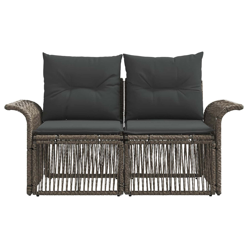 Garten-Sofa 2-Sitzanzahl Grau Poly-Rattan