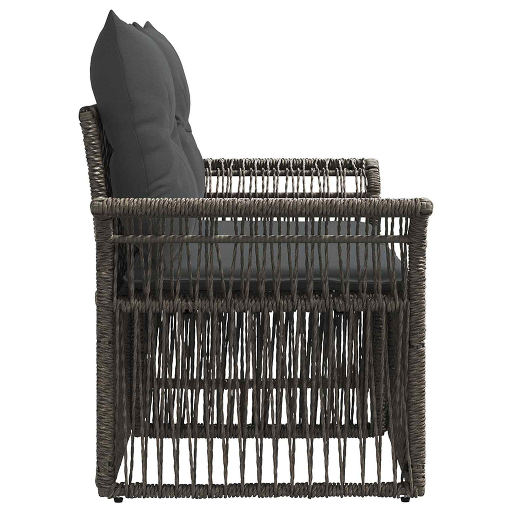 Garten-Sofa 2-Sitzanzahl Grau Poly-Rattan