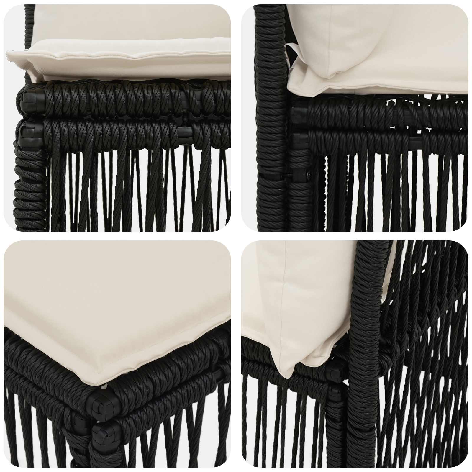 Garten-Sofa 2-Sitzanzahl Schwarz Poly-Rattan