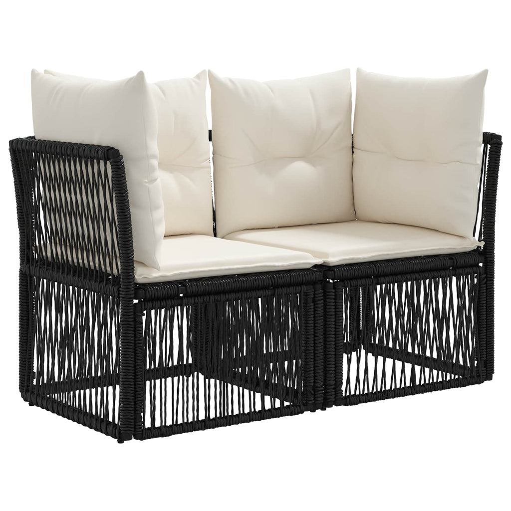 Garten-Sofa 2-Sitzanzahl Schwarz Poly-Rattan
