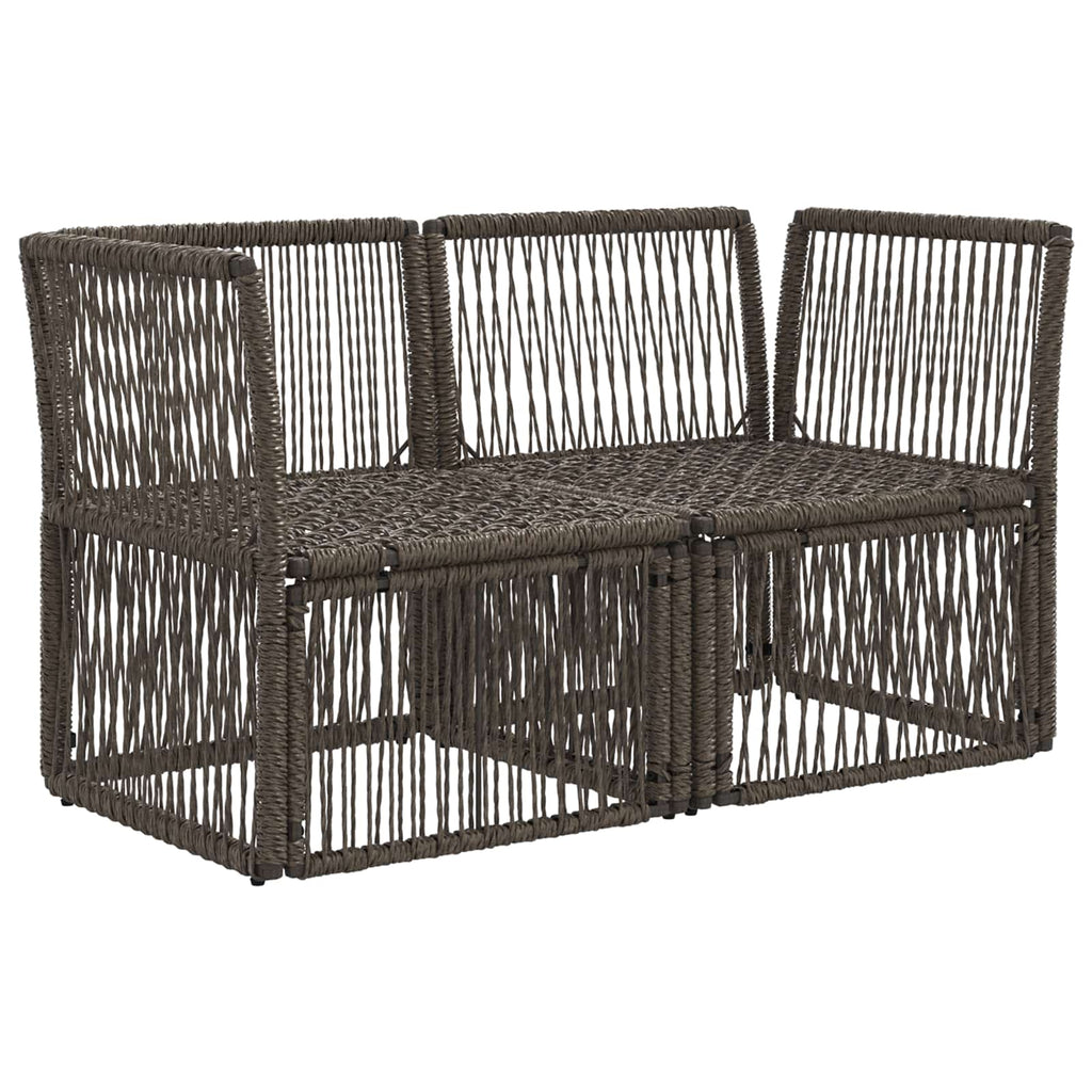 Garten-Sofa 2-Sitzanzahl Grau Poly-Rattan