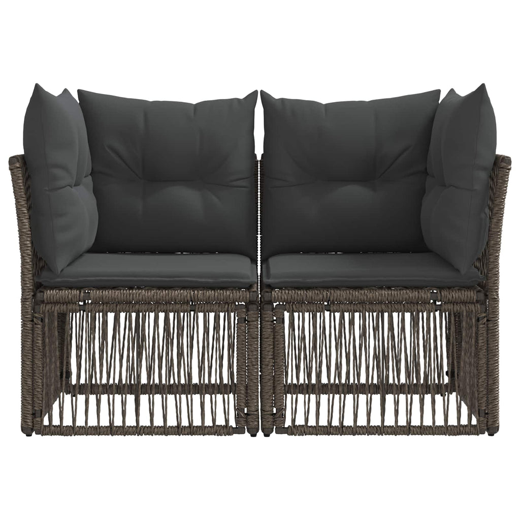 Garten-Sofa 2-Sitzanzahl Grau Poly-Rattan