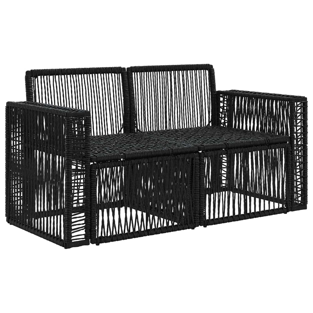 Garten-Sofa 2-Sitzanzahl Schwarz Poly-Rattan