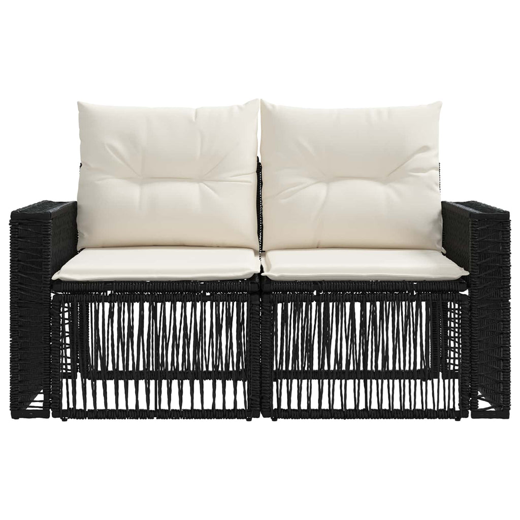Garten-Sofa 2-Sitzanzahl Schwarz Poly-Rattan