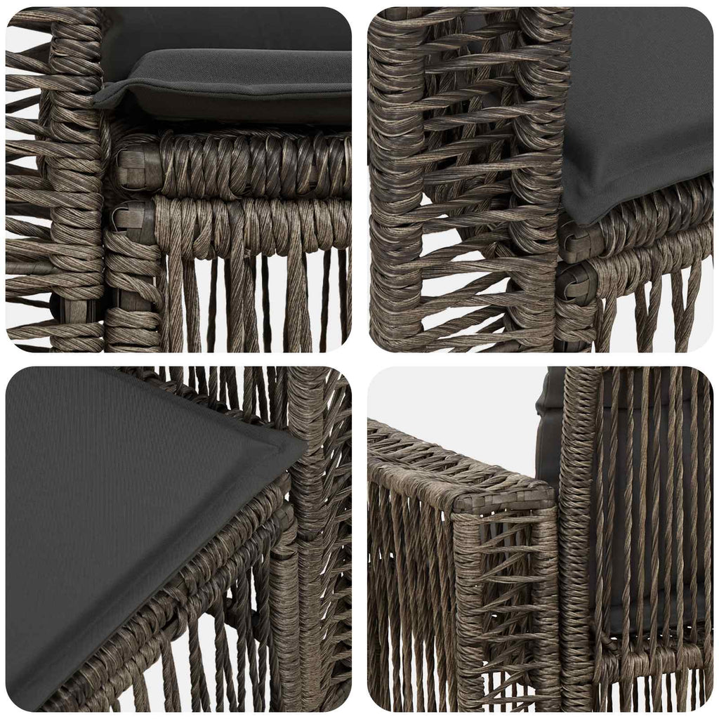 Garten-Sofa 2-Sitzanzahl Grau Poly-Rattan
