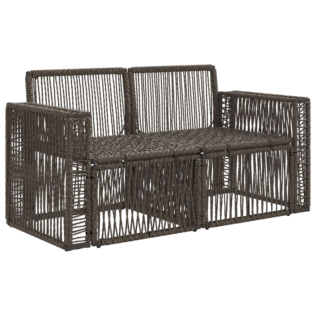 Garten-Sofa 2-Sitzanzahl Grau Poly-Rattan