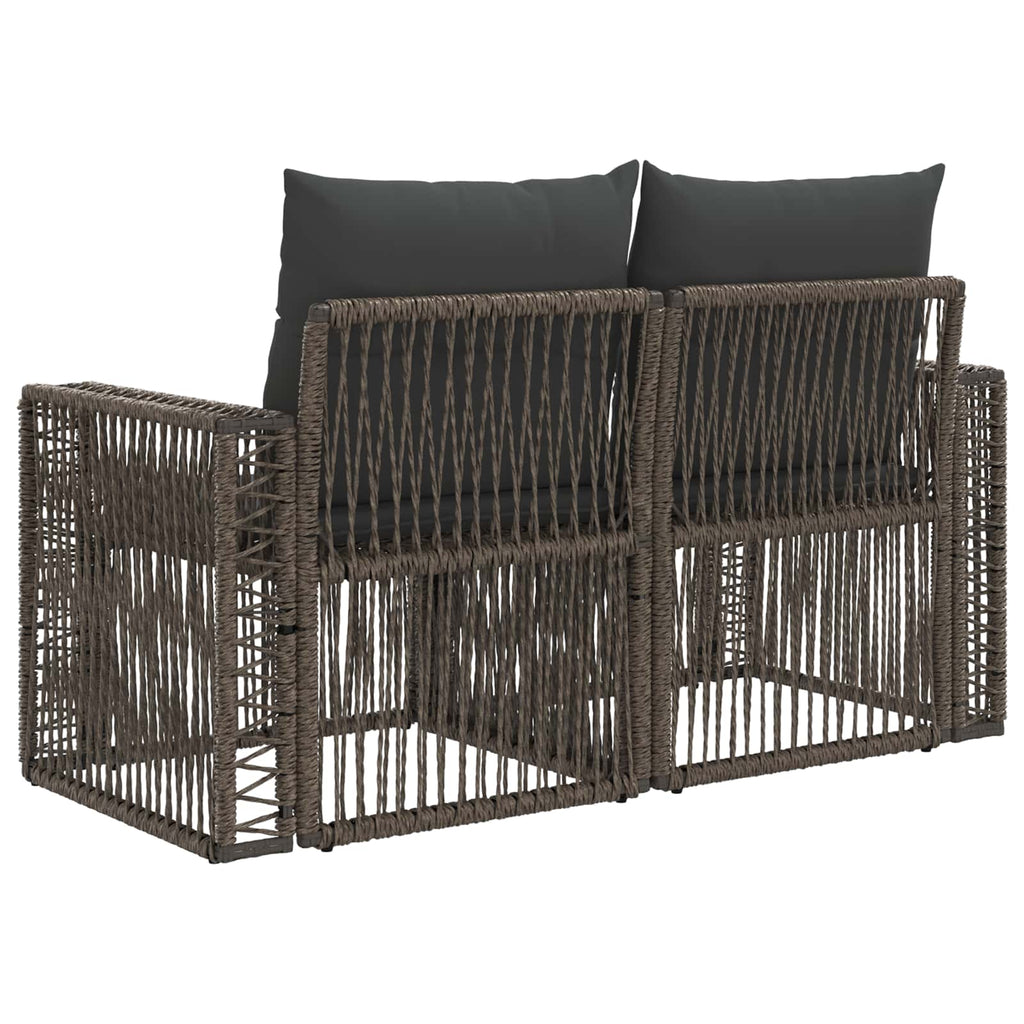 Garten-Sofa 2-Sitzanzahl Grau Poly-Rattan