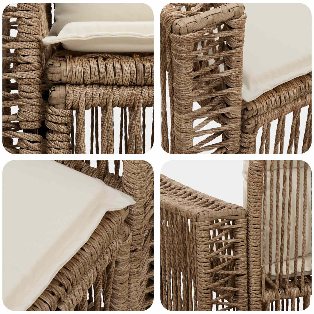 Garten-Sofa 2-Sitzanzahl Beige Poly-Rattan
