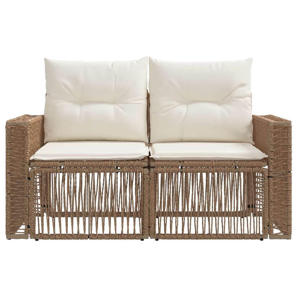 Garten-Sofa 2-Sitzanzahl Beige Poly-Rattan