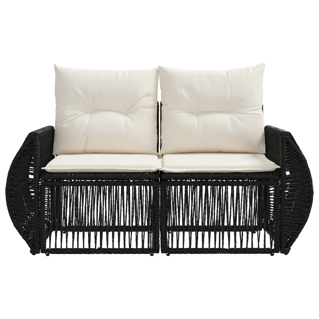 Garten-Sofa 2-Sitzanzahl Schwarz Poly-Rattan