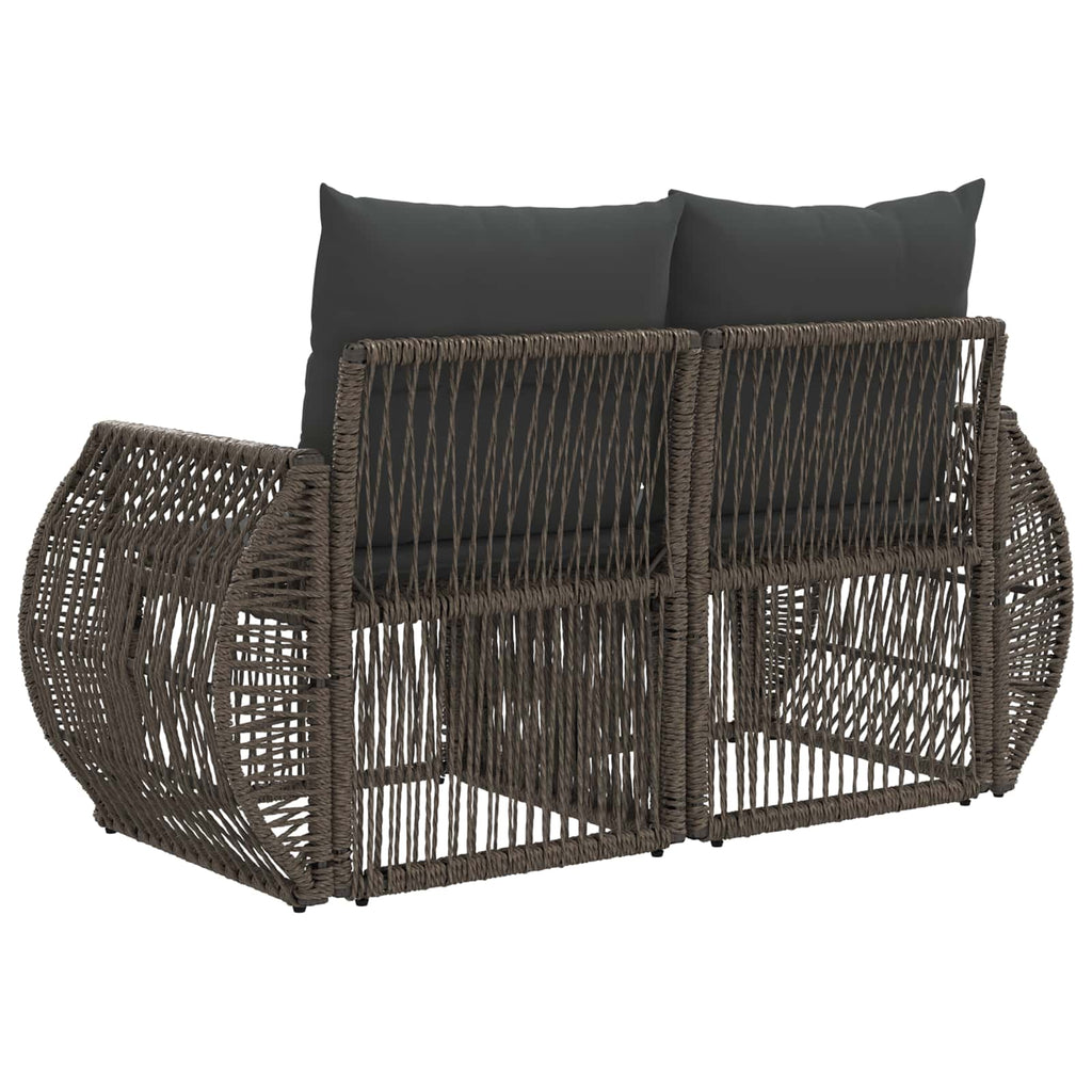 Garten-Sofa 2-Sitzanzahl Grau Poly-Rattan