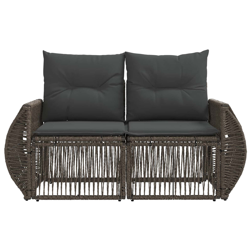 Garten-Sofa 2-Sitzanzahl Grau Poly-Rattan