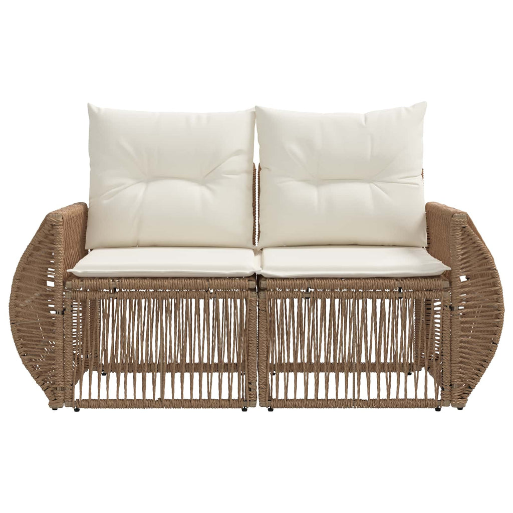 Garten-Sofa 2-Sitzanzahl Beige Poly-Rattan