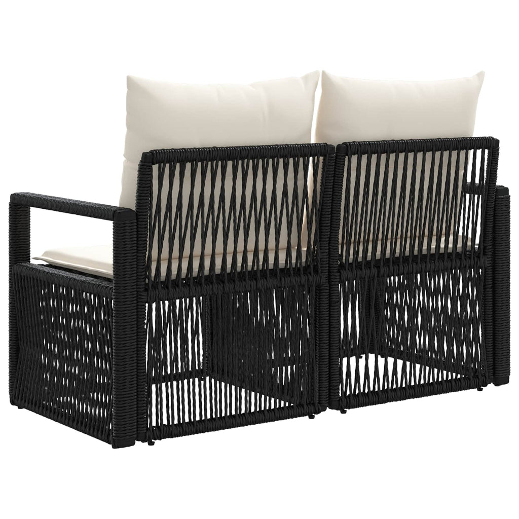 Garten-Sofa 2-Sitzanzahl Schwarz Poly-Rattan