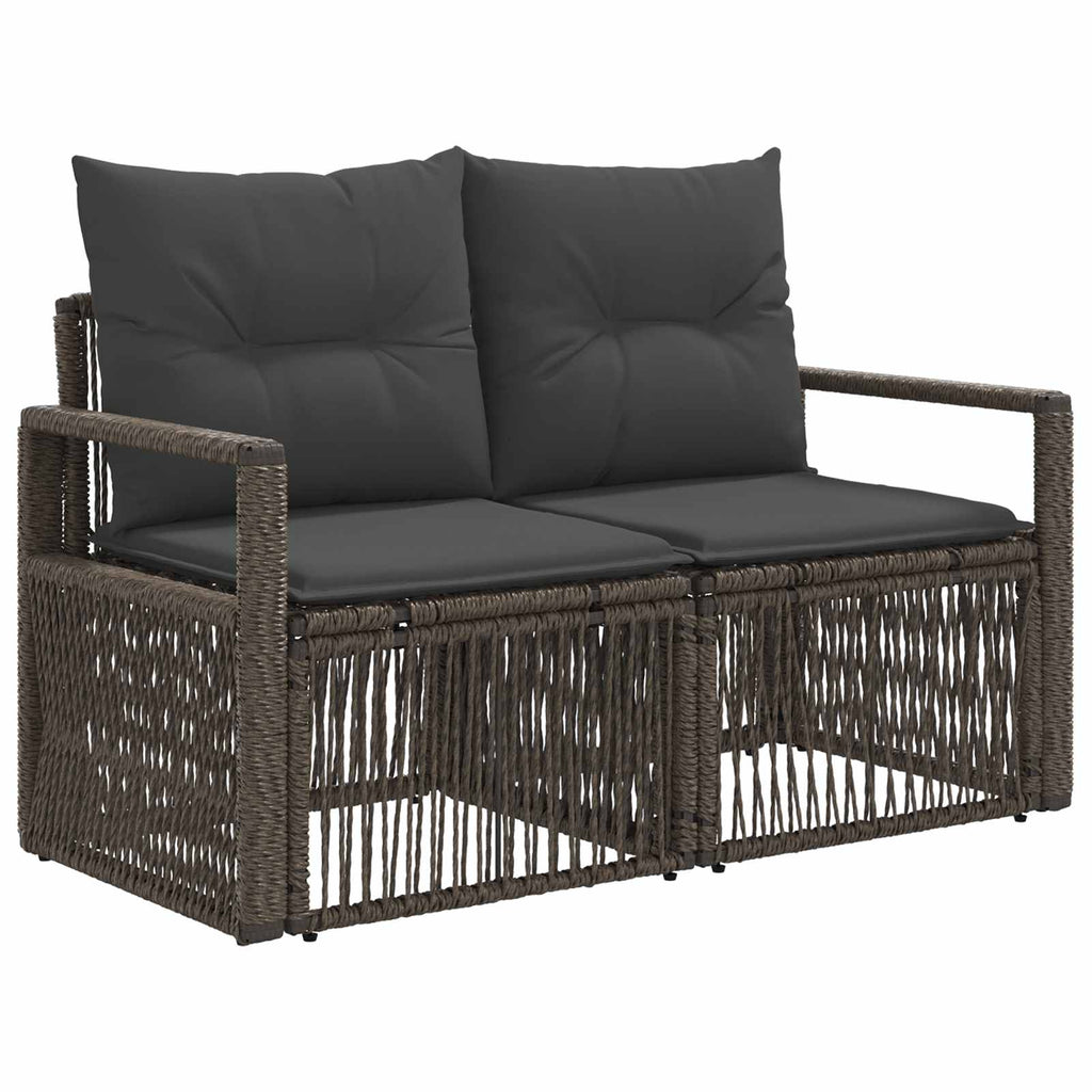 Garten-Sofa 2-Sitzanzahl Grau Poly-Rattan