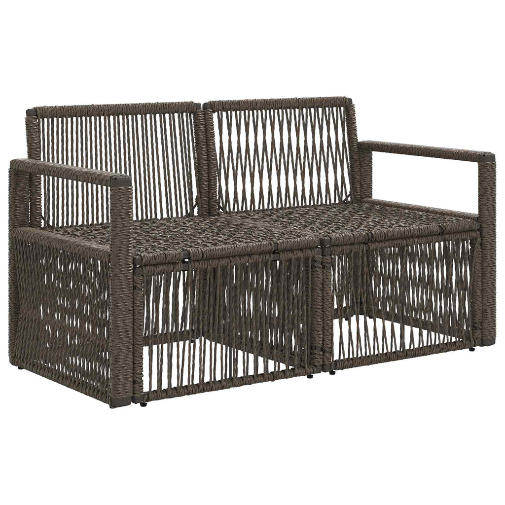 Garten-Sofa 2-Sitzanzahl Grau Poly-Rattan