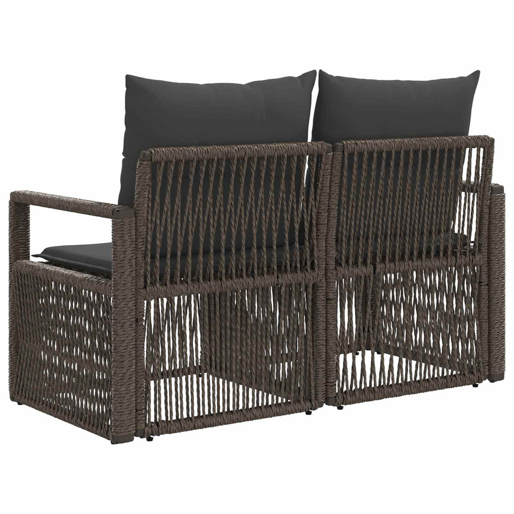 Garten-Sofa 2-Sitzanzahl Grau Poly-Rattan