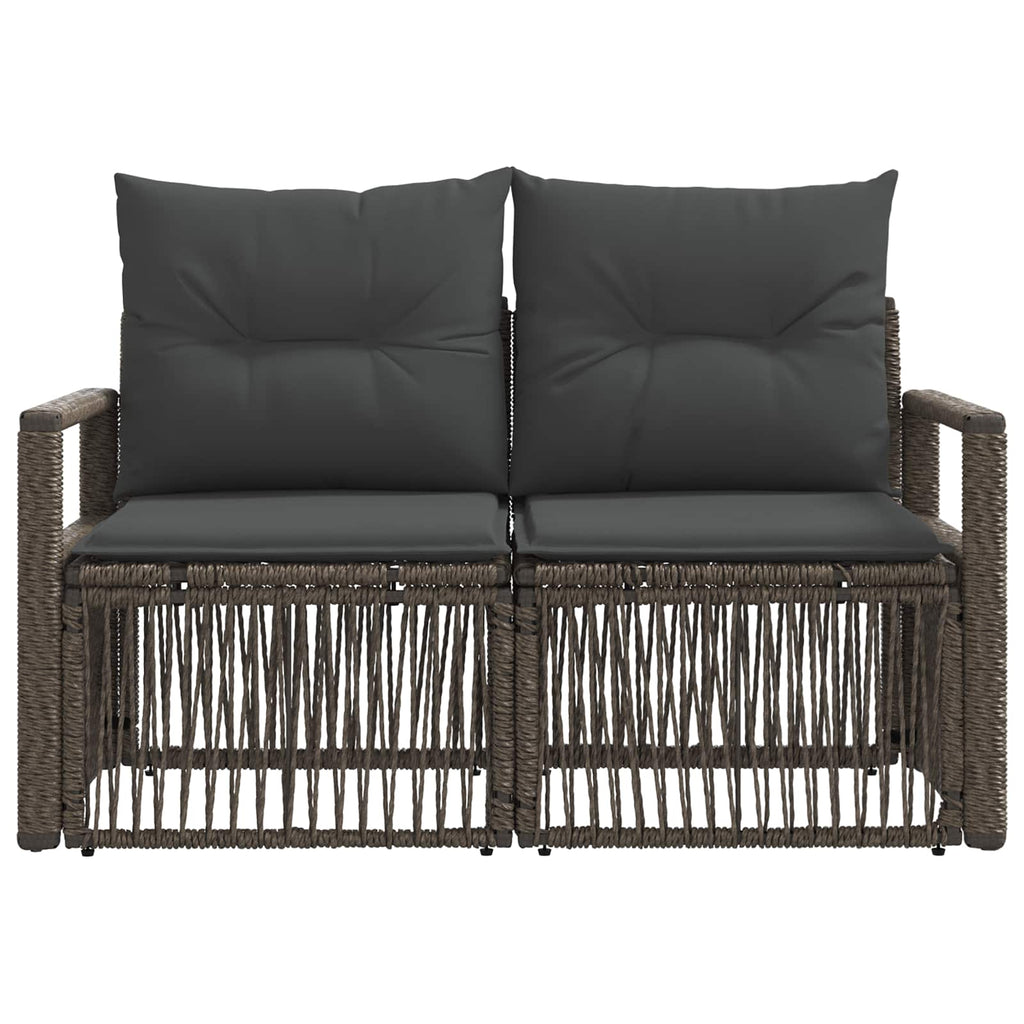 Garten-Sofa 2-Sitzanzahl Grau Poly-Rattan