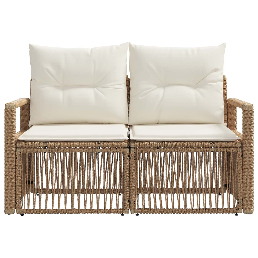 Garten-Sofa 2-Sitzanzahl Beige Poly-Rattan