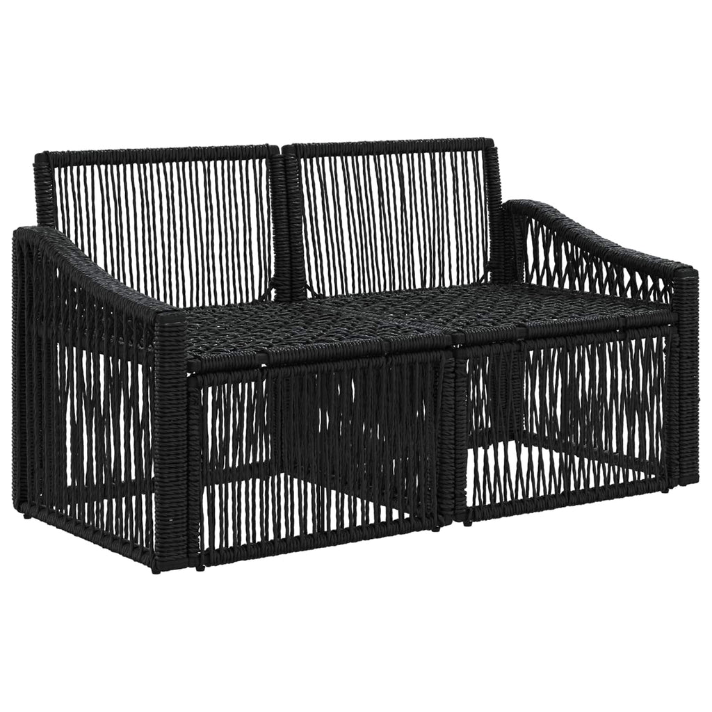 Garten-Sofa 2-Sitzanzahl Schwarz Poly-Rattan