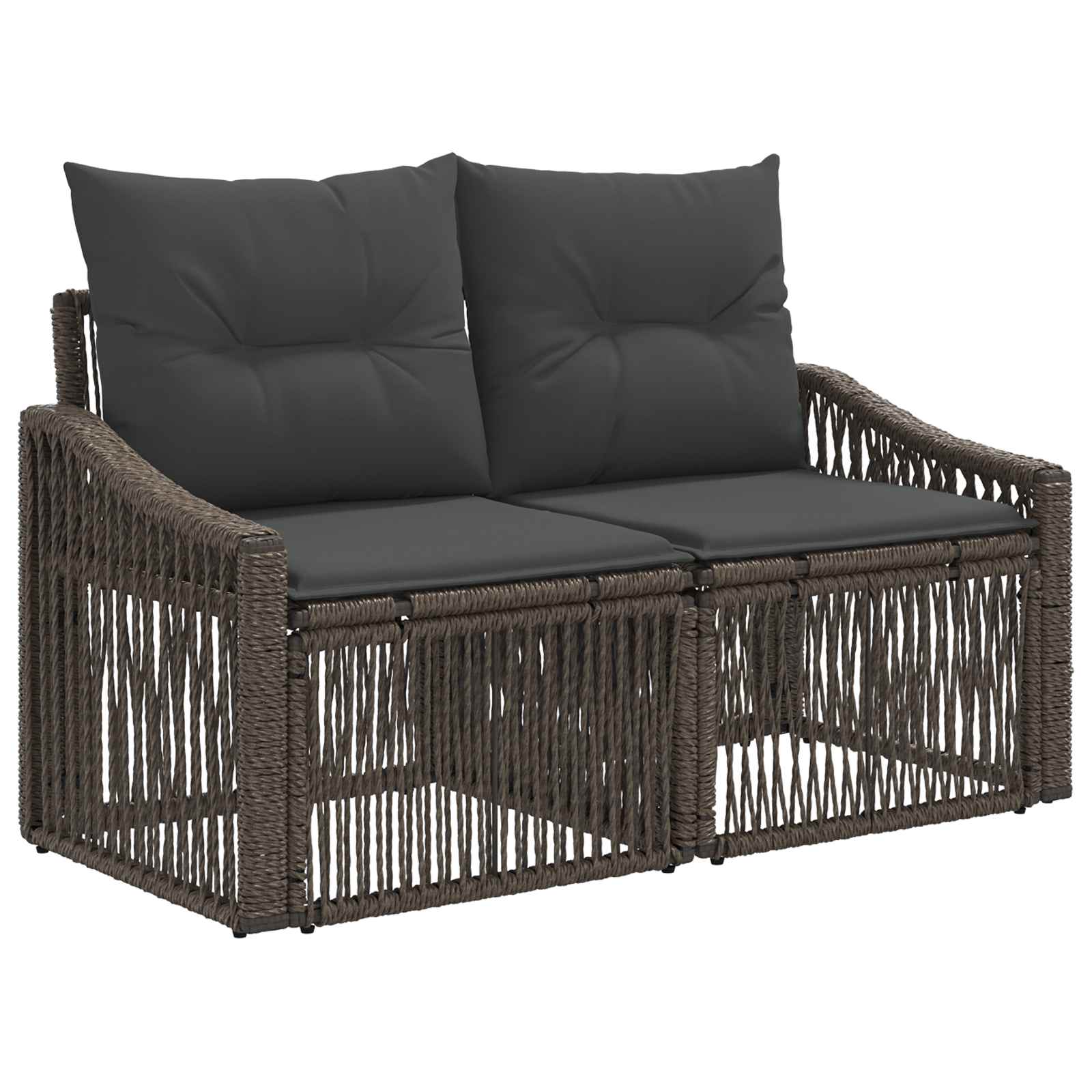 Garten-Sofa 2-Sitzanzahl Grau Poly-Rattan