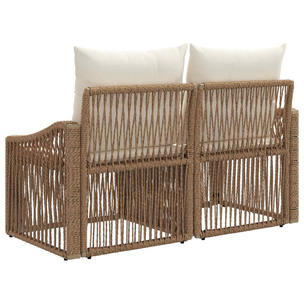 Garten-Sofa 2-Sitzanzahl Beige Poly-Rattan