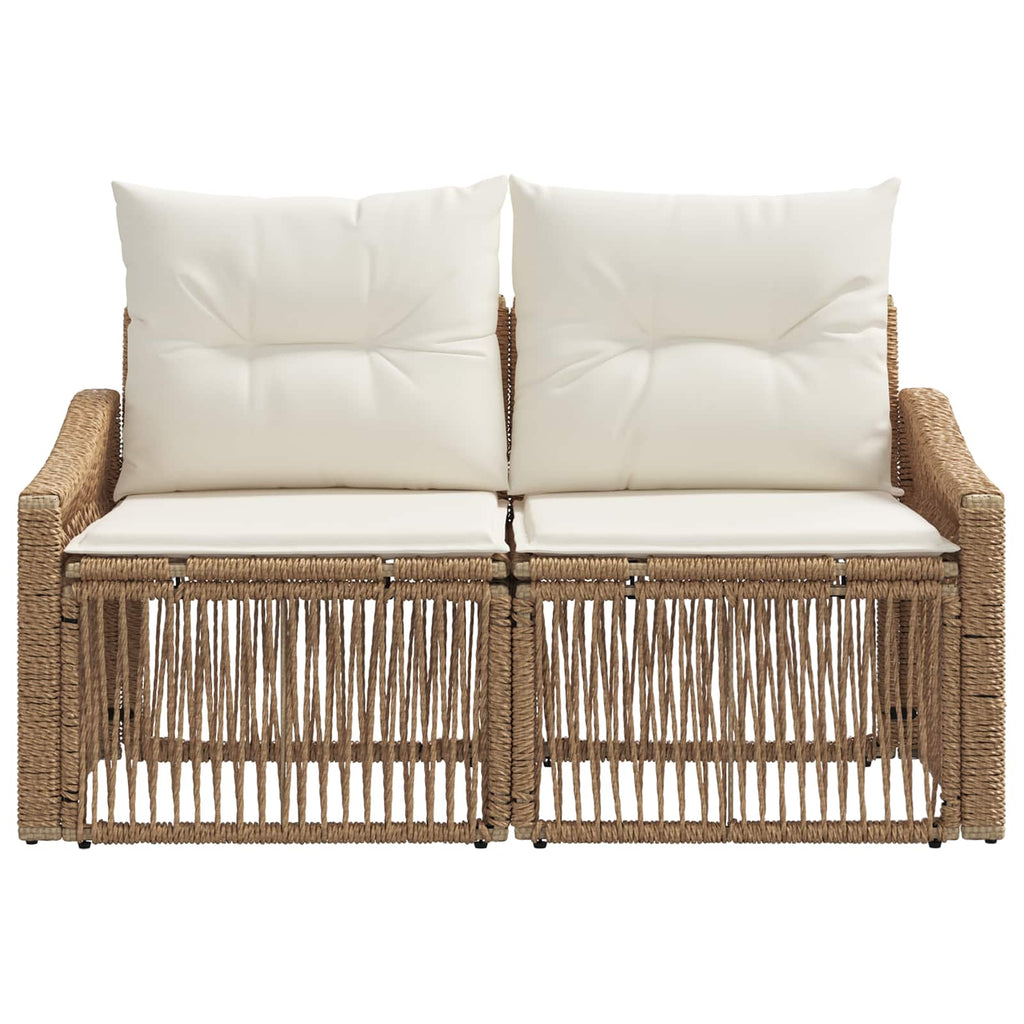 Garten-Sofa 2-Sitzanzahl Beige Poly-Rattan