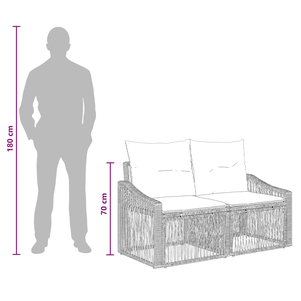 Garten-Sofa 2-Sitzanzahl Beige Poly-Rattan