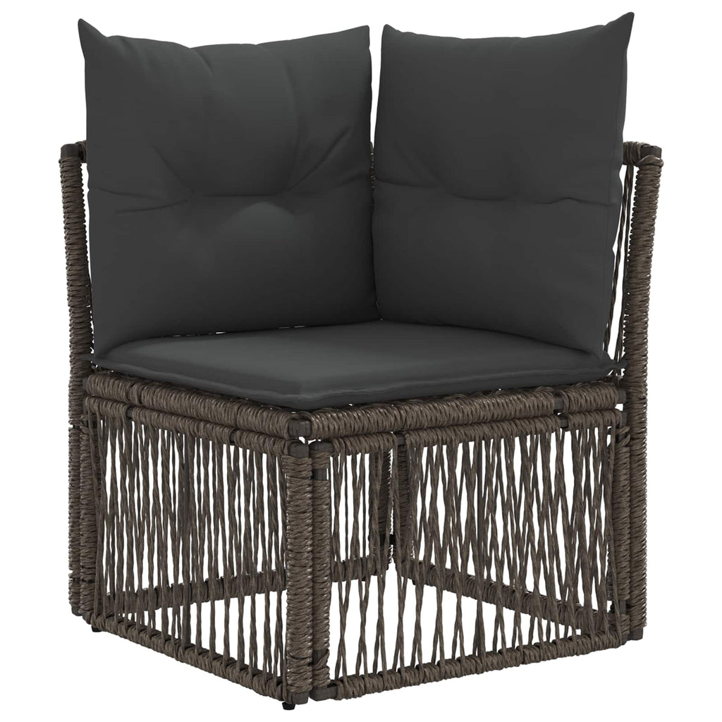 Ecksofa Grau Poly-Rattan