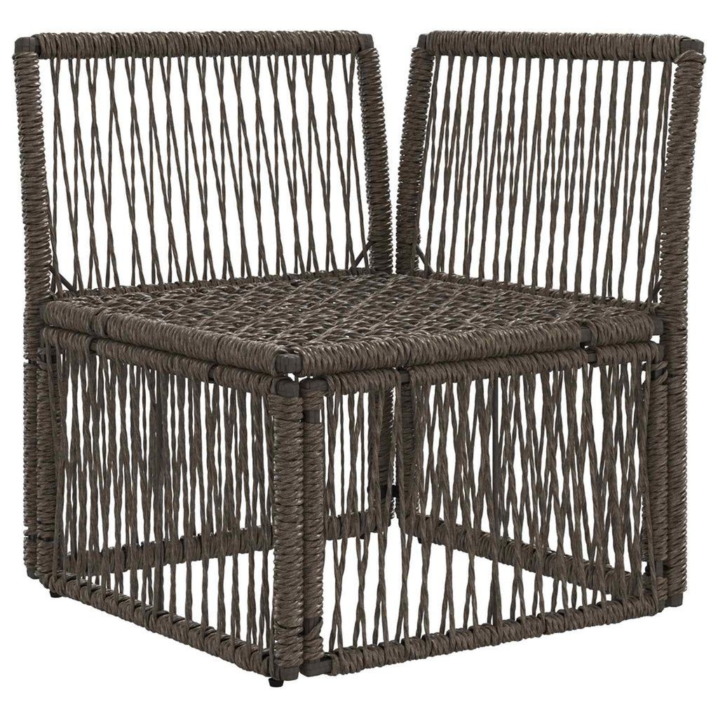 Ecksofa Grau Poly-Rattan