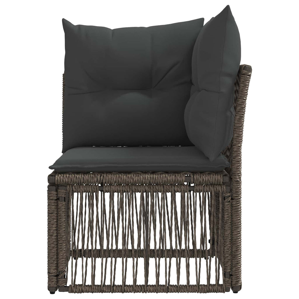 Ecksofa Grau Poly-Rattan