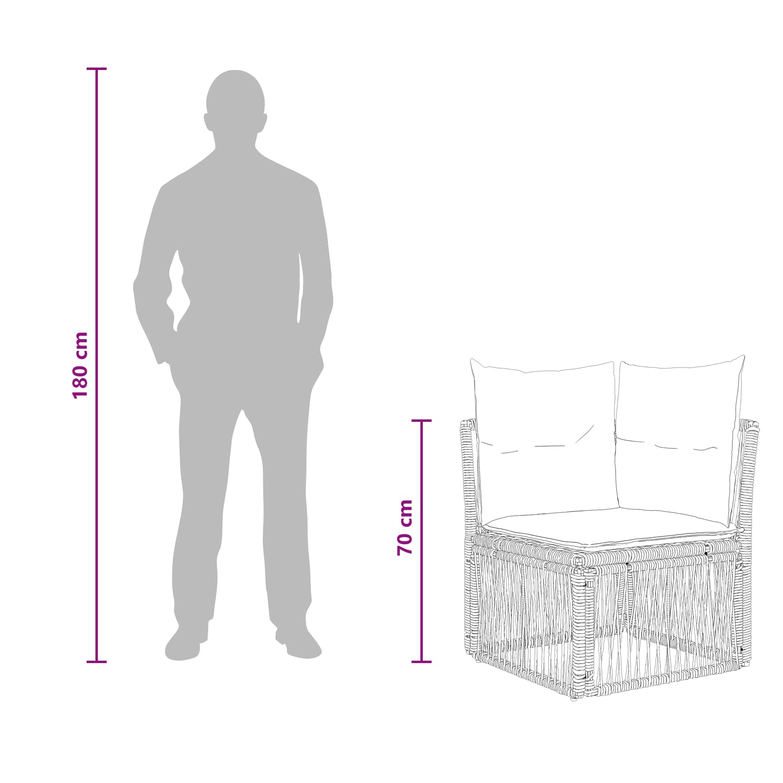 Ecksofa Beige Poly-Rattan